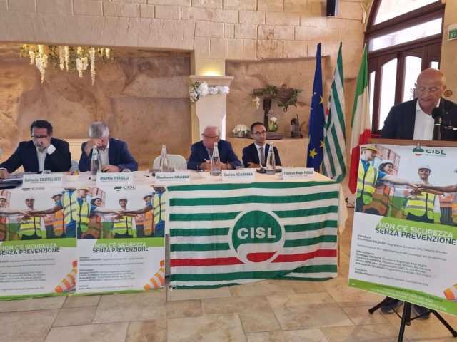 Non c&#8217;è sicurezza senza prevenzione: i lavori del Consiglio Generale Cisl Taranto Brindisi
