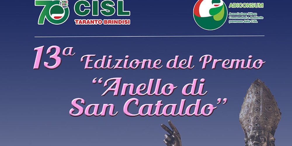 Cerimonia di consegna del premio Anello di San Cataldo 2020 – 13°edizione